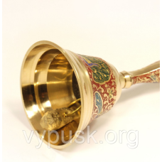 Дзвіночок з латуні з розписом емаллю (Павлін)