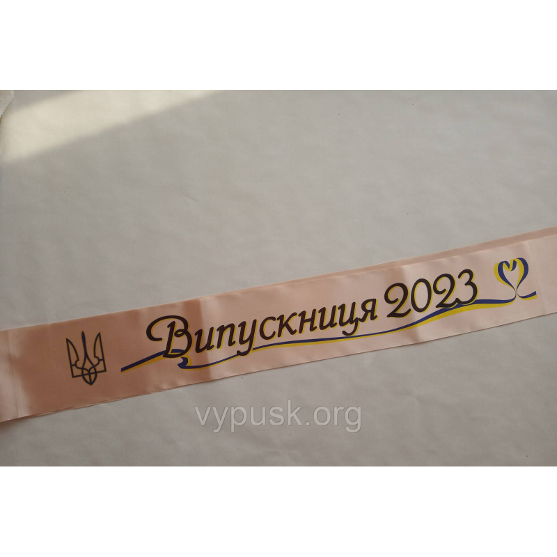 Стрічка “Випускник 2024“ кофейна атласна, з кольоровим написом Стрічка “Випускник 2024“ кофейна атласна, з кольоровим написом